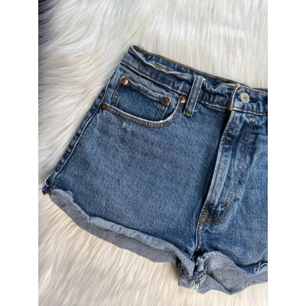 Abercrombie The Mom High Rise Denim Festival Cut Offs